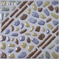 Antidérapant motif pavé émaillé poli carreaux de sol en céramique pour salle de bain 300x300mm
