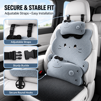 Adorable Coussin de Siège Auto en Peluche en Forme de Chat LuLu, Ensemble Complet, Plusieurs Options de Pièces, Doux et Chaud, Décoration Intérieure de Voiture pour l'Hiver, pour Civic