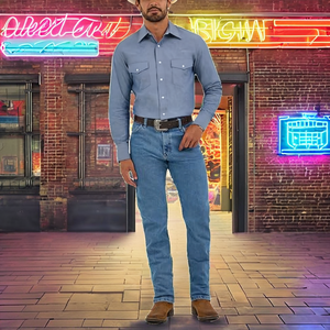 Jeans de Mezclilla para Hombre, Corte Recto, Cintura Media, Ajustados, Lavado Regular, Color Sólido, Estilo Casual, para Otoño - Product Image 2