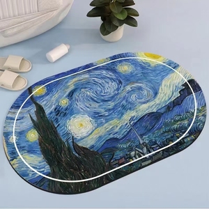 Sơn Dầu Thiết Kế Thấm Tắm Mat Nhanh Chóng Khô Công Nghệ Không Trượt Ủng Hộ Dễ Dàng Để Làm Sạch Mềm Phòng Tắm Thảm Cho Sàn Trang Trí Nội Thất - Product Image 5