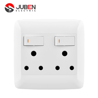 Prise murale électrique JUBEN N1-034 de haute qualité, certifiée Afrique du Sud, 2 pôles, 16A, en PC blanc, 250V