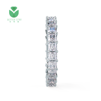 Bague personnalisée en or blanc, Rose, jaune, diamant de laboratoire en forme de princesse pavée, éternité, HPHT Lab créé, bagues en diamant complet, alliance