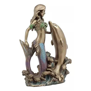 Oferta Caliente: Escultura Creativa de Resina de Sirena Oceánica Art Nouveau, Figura de Sirena y Delfín de Boca de <span class=keywords><strong>Botella</strong></span>, Venta al por Mayor - Product Image 2