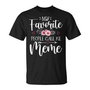 T-shirt floral avec inscription « My Favorite People Call Me Meme » pour la fête des mères - Product Image 1