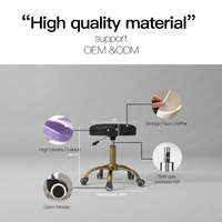 Madamcenter Chaise de travail ergonomique esthétique à roulettes Tabouret cosmétique pour dentiste Bureau Coiffeur Chaise de selle pliable