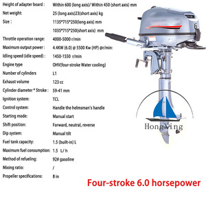 Moteur hors-bord à hélice de bateau de pêche moteur hors-bord à deux temps à quatre temps moteur de bateau à essence marin pouvant être personnalisé - Product Image 3