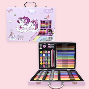 Ensemble d'outils <span class=keywords><strong>de</strong></span> peinture 128 pièces, boîte cadeau, fournitures artistiques, stylos acryliques, crayons, crayons <span class=keywords><strong>de</strong></span> couleur, stylos à aquarelle, graffiti - Product Image 2