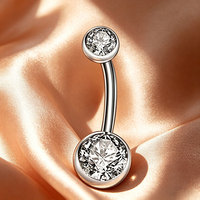 Piercing Minimaliste Hypoallergénique en Titane ASTM F136 pour Enfants, Style Basique, avec Zircon, pour Nombril, Lèvre, Sourcil ou Labret