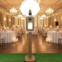 Photomaton portable vintage facile à installer, imitation bois, pour mariage, fête, DSLR, selfie, iPad