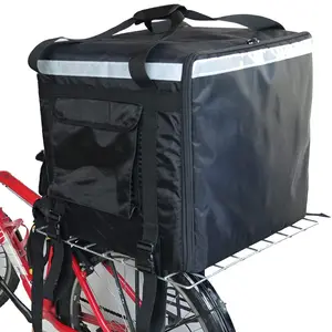 Free sample Big Insulated Pizza Delivery Bag backpack food delivery with Cup Holder Thermal Food Delivery Box