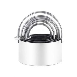 Custom 8-Piece Eco-Friendly <b>Cookie</b> Cutter Pastry Mold <b>Tool</b> Stainless Steel Round Donut & Biscuit Cutters with Handle - Product Image 1