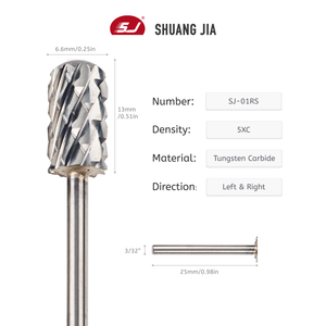 SHUANGJIA 5 1 strumento professionale per Manicure 3/32 ''Gel per rimuovere Super taglio canna piccola 5XC carburo di tungsteno trapano per unghie - Product Image 3