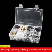 Boîte de rangement multifonctionnelle transparente en plastique à 8 compartiments avec couvercle, boîte à bijoux, boîte à perles, organisateur de rangement sans BPA