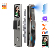 Serrure de porte intelligente TUYA3D avec reconnaissance faciale, code, empreinte digitale, interphone vidéo, WiFi et caméra de surveillance pour porte en acier, carte mémoire