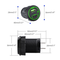 Vente en gros de chargeurs de voiture 12v-24v PD 66W USB C USB 12V QC3.0 avec interrupteur marche/arrêt