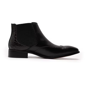 Botas de Cuero Genuino Estilo <span class=keywords><strong>Chelsea</strong></span> y Western para Hombre con Hebilla y Correa - Tendencia de Moda para Otoño/Invierno, Envío Directo, Mercado Americano - Product Image 5