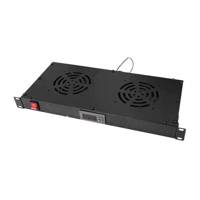 19 Inch Rack Mount 1U 2U Fan Unit with 4 High Speed Ball Bearing Cooling Fans for Network Cabinet Server Rack Ventilation