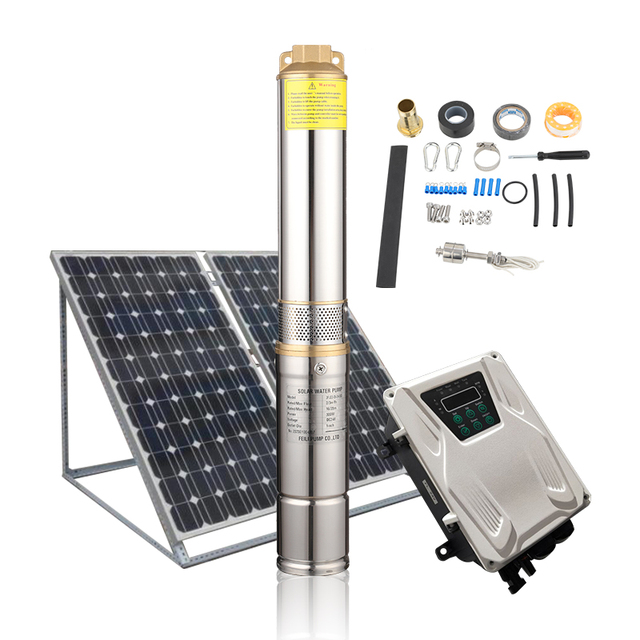3 Inch DC 48V Brushless Motor Solar Water Pumping System Submersible Irrigation Well Pump with Solar Power