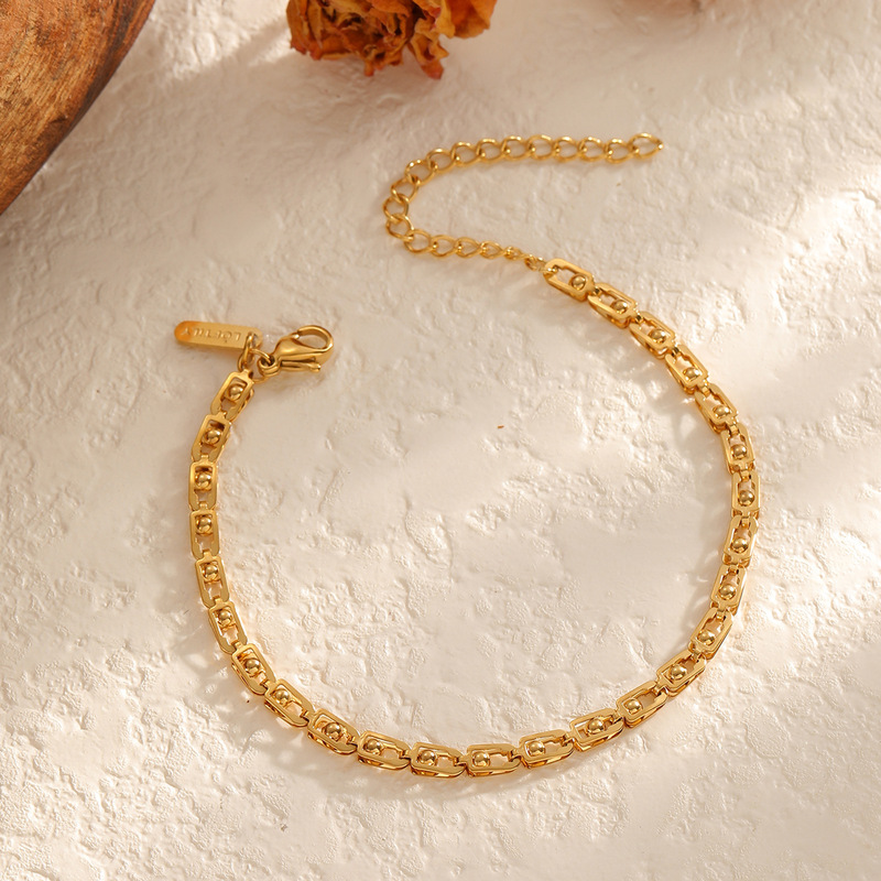 Trendy Double Layer Beaded Chain Bracelets