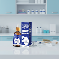 Gouttes Liquides Vermifuges aux Herbes Naturelles Saveur Bœuf Bio pour Chiens, Chats et Animaux de Compagnie – Complément Santé Renforçant l'Immunité, Soutien Digestif, Répulsif