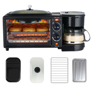 Бытовая машина для завтрака 3-в-1, электрическая антипригарная духовка и кофеварка со сковородой для жарки, функциональная микроволновая печь - Product Image 5