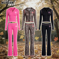 Ensemble de survêtement décontracté 2 pièces pour femme, haut à capuche à manches longues avec trou pour le pouce et pantalon uni en coton et élasthanne, tenue assortie pour l'automne