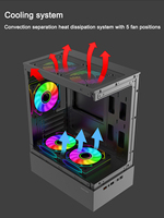Boîtier de PC de jeu Gamer-X à bas prix, vente en gros, MicroATX, tour moyenne, verre trempé, stock, RGB, compatible MicroATX/ITX, 240 mm