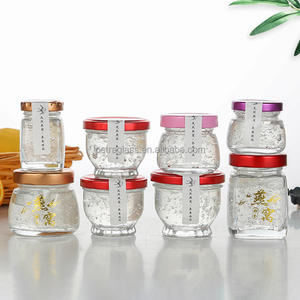 عينة مجانية شفافة مستديرة-زجاجات عش الطيور فارغة عسل الكافيار برطمانات زجاجية صغيرة مع ، - Product Image 6