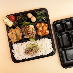 Bento Box PP 8 compartment lunch container Safe <b>Microwave</b> Ready Foam Sheet Ecotainer PS Foam Alternative lunch box - Product Image 1