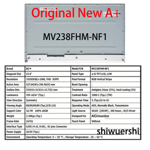 <span class=keywords><strong>Schermo</strong></span> LCD Originale Nuovo A+ da 23,8 Pollici MV238FHM N63 NF1 N70 NF2 NG0 NG1 NG2 NX0 NX1 NX2 NX3 NX4 NX5 NY1 - Product Image 2