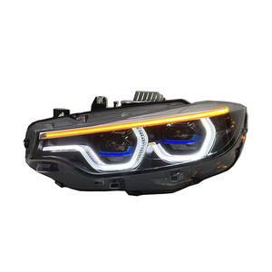 Fari LED SJC Auto per <span class=keywords><strong>BMW</strong></span> <span class=keywords><strong>Serie</strong></span> <span class=keywords><strong>4</strong></span> F32 F36 F82 F80, Fari Modificati Nuovi LCI con Finiture <span class=keywords><strong>Blu</strong></span> e Illuminazione Tricolore - Product Image 4