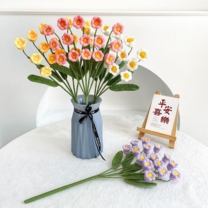 Ramo de flores eternas tejido a mano con hilo, claveles de ganchillo para el Día de la Madre, flor tejida, regalo festivo - Product Image 2