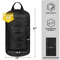 Panier à linge et sac de rangement pliable d'extérieur, grand format, en tissu Oxford, style moderne, avec filet de rangement à cordon pour vêtements sales