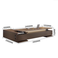 Ensemble de bureau de direction modulaire de luxe haut de gamme en forme de L, design en panneaux de bois MDF, chaises, assemblage facile