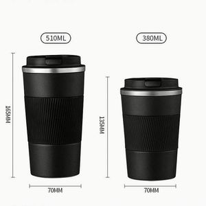 Gobelet isotherme en acier inoxydable à double paroi 380ml/510ml, design moderne, tasse de voyage avec paille intelligente, bouteille métallique réutilisable à isolation sous vide - Product Image 1