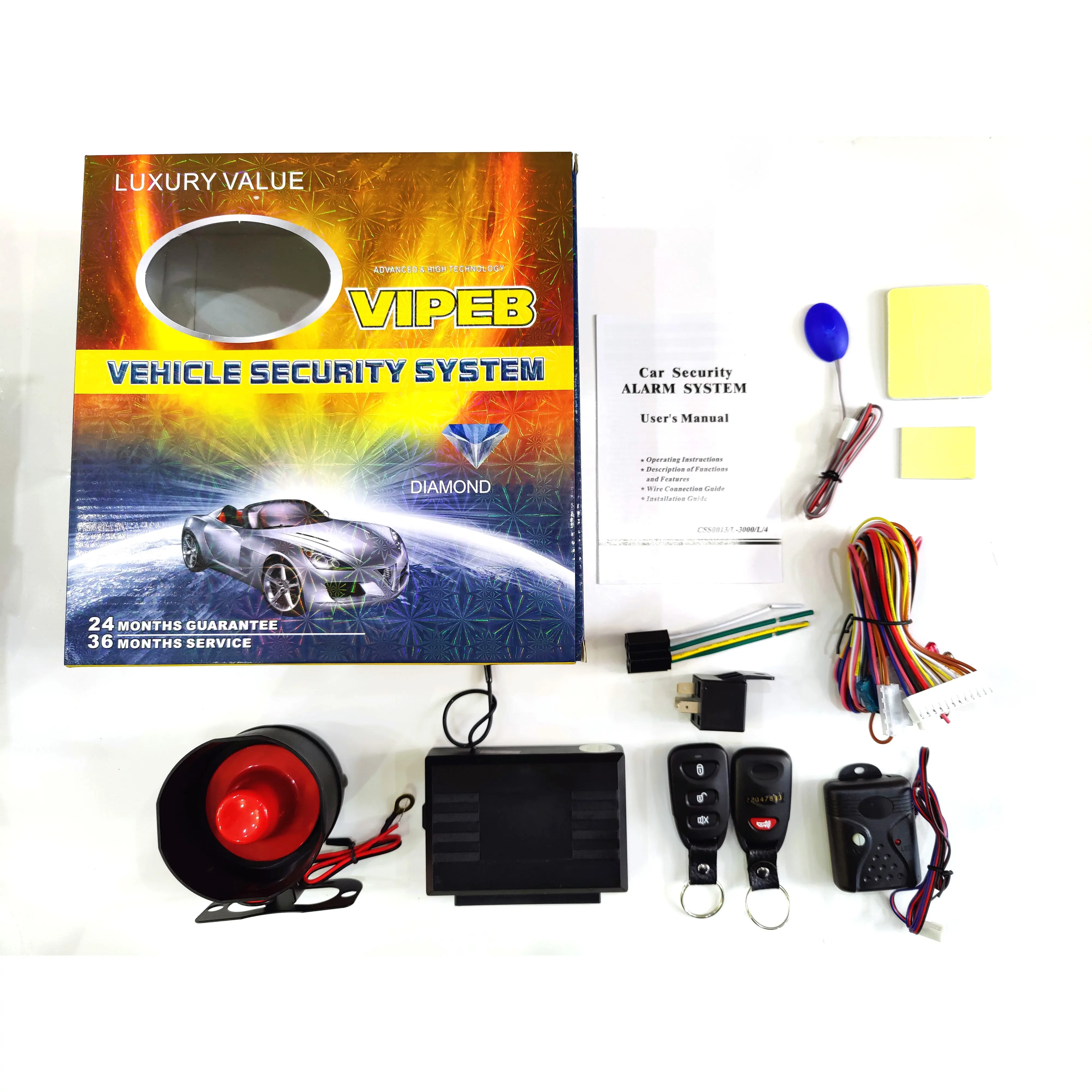 BCS Top Seller 1 Way Car Alarm System L3000F 12V Universal Auto Anti-hijack Car Security System
