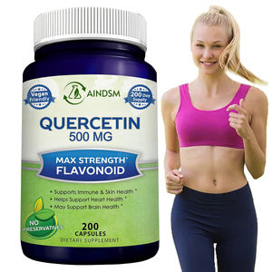 Capsules de quercétine et de zinc sans sucre, capsules de supplément d'extrait de plante de quercétine végétalienne, améliorent la santé respiratoire, cardiaque et immunitaire - Product Image 1