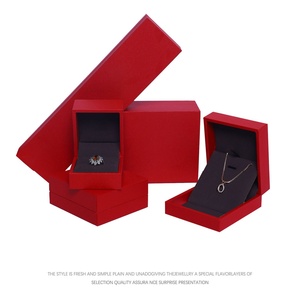 Wholesale Jewelry Cardboard Packaging <b>Gift</b> <b>Box</b> for <b>Earrings</b> Rings Necklace Pendant Bracelet Red Jewelry case <b>Box</b> - Product Image 5