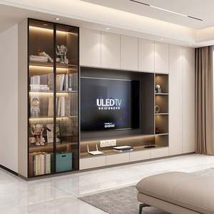 Meuble TV mural moderne de luxe, centre de divertissement, design flottant - Product Image 2