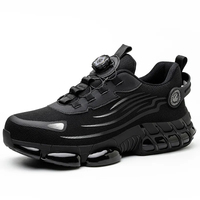 50% DE DESCUENTO Zapatos de Seguridad Antideslizantes con Parte Superior de Tejido Elástico Automático, Entresuela de TPR y Puntera de Acero Compuesto