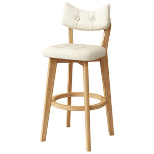 Tabouret <span class=keywords><strong>de</strong></span> <span class=keywords><strong>bar</strong></span> moderne en bois massif avec dossier, hauteur <span class=keywords><strong>de</strong></span> comptoir, pour salon et usage commercial, design <span class=keywords><strong>de</strong></span> luxe léger - Product Image 5