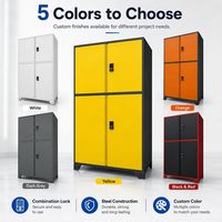 Armoire à outils en acier à quatre portes avec serrures électroniques indépendantes, étagères réglables pour le rangement des outils dans le garage et l'atelier