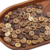 Boutons en coquille de noix de coco 12.5mm Nature bouton graphique rond logo personnalisé 2 yeux bouton en corne pour coudre sur bébé vêtements manteau chemise