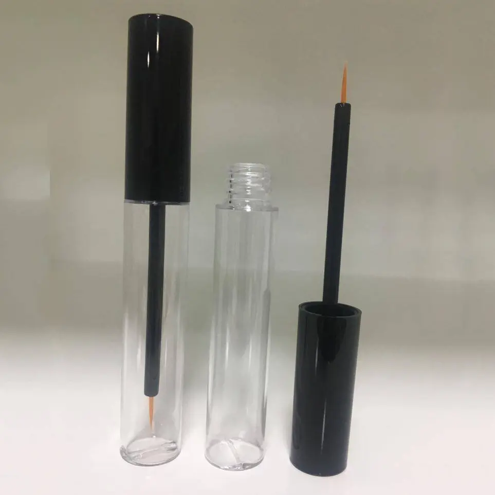 Tube d'eye-liner transparent en plastique PETG vide rond de 10ml