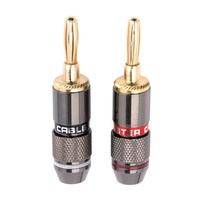 Prise banane sans soudure en cuivre pur plaqué or 4 mm, la plus vendue, pour amplificateur