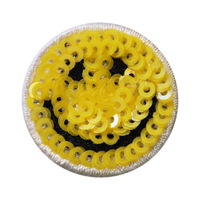 Patchs thermocollants brodés de sequins Smiley, patchs en tissu pour la décoration de vêtements DIY, accessoires vestimentaires en gros