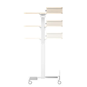 Escritorio para portátil con altura ajustable de estilo moderno, escritorio móvil para oficina con chasis y cajones dobles - Product Image 4