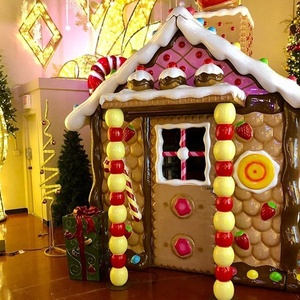 Outdoor <strong>Christmas</strong> <strong>Village</strong> <strong>Large</strong> Giant <strong>Christmas</strong> Decoration Waterproof Fiberglass Gingerbread House Park Plaza Festive Scene - Product Image 3