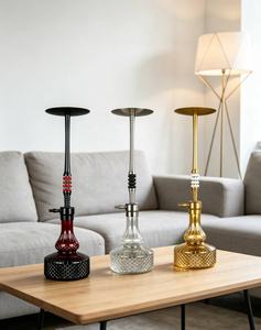Ensemble de chicha portable avec base en verre et tige en métal pour salon, bar, fête, chicha Chiminea - Product Image 4