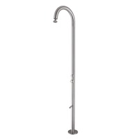 Colonne de douche autoportante extérieure en acier inoxydable 316 de qualité marine, pour piscine et plage, avec douchette et bec de lavage des pieds
